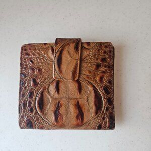 NWOT Brahmin Bi-Fold Credit Card Wallet Almond Melbourne Y2K Original